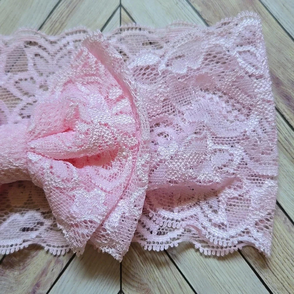 Baby Girl & Toddler Lace Front Bow Headbands Pink & Navy Blue Hair Accessory